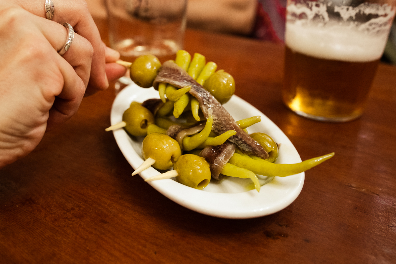 Basque food, pintxos & wine