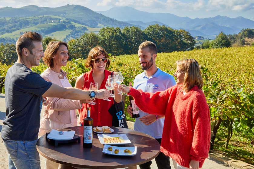 Vignoble de txakoli avec dégustation de Txakoli (A.O.C. Getaria)