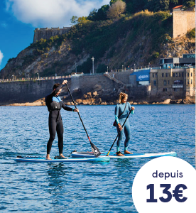 Stand up paddle dans la baie de La Concha